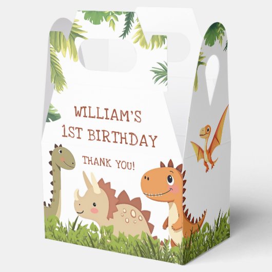 Cute Dinosaur Groene Verjaardagsfeest Favorieten D Bedankdoosjes (Geopend)