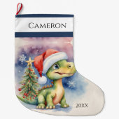Cute Dinosaur Grote Kerstsok (Voorkant)