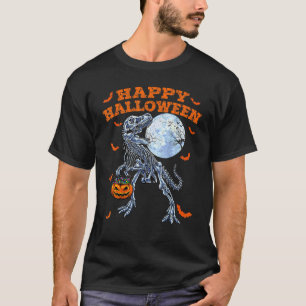 Cute Dinosaur Halloween Costume with Retro Pumpkin T-shirt