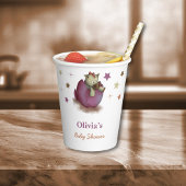 Cute Dinosaur Hatching Girl Baby shower Cups Papieren Bekers