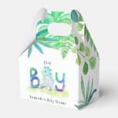 Cute Dinosaur 'Het is een jongen'-Baby shower Bedankdoosjes (Achterkant)