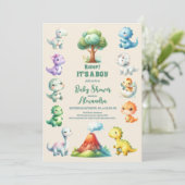 Cute Dinosaur 'Het is een jongen'-Baby shower Kaart (Staand voorkant)