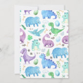 Cute Dinosaur 'Het is een jongen'-Baby shower Kaart (Achterkant)