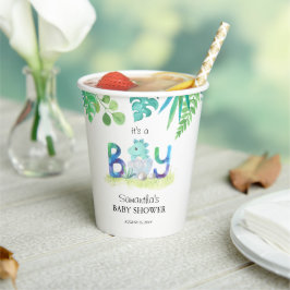 Cute Dinosaur 'Het is een jongen'-Baby shower Papieren Bekers