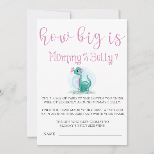 Cute Dinosaur Hoe groot is de Belly van mama? (Voorkant)