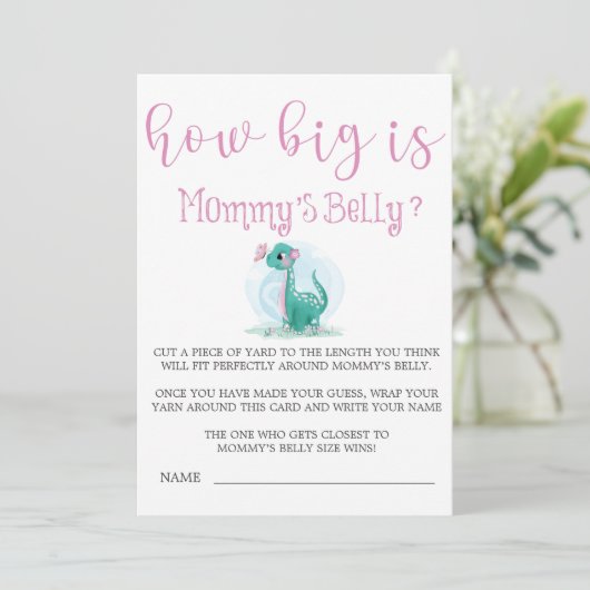 Cute Dinosaur Hoe groot is de Belly van mama? (Staand voorkant)