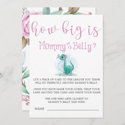 Cute Dinosaur Hoe groot is de Belly van mama? (Voorkant / Achterkant)