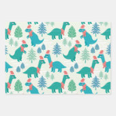 Cute Dinosaur Holiday Kerstmis Inpakpapier Vel (Voorkant 2)