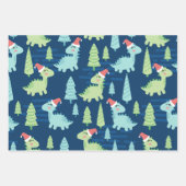 Cute Dinosaur Holiday Kerstmis Inpakpapier Vel (Voorkant)