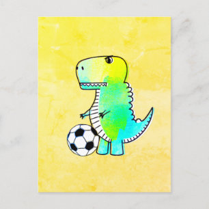 Cute Dinosaur houdt van Waterverf Briefkaart