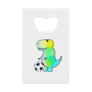 Cute Dinosaur houdt van Waterverf Creditkaart Flessenopener