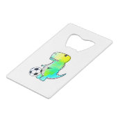 Cute Dinosaur houdt van Waterverf Creditkaart Flessenopener (Achterkant Gekanteld)