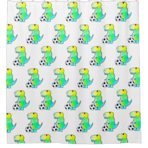 Cute Dinosaur houdt van Waterverf Douchegordijn