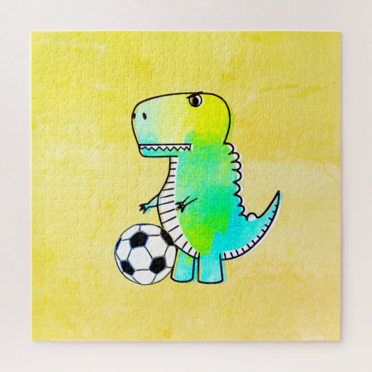 Cute Dinosaur houdt van Waterverf Legpuzzel (Verticaal)