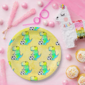 Cute Dinosaur houdt van Waterverf Papieren Bordje (Feest)
