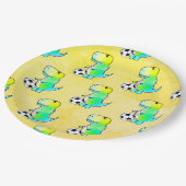 Cute Dinosaur houdt van Waterverf Papieren Bordje (Gekanteld)