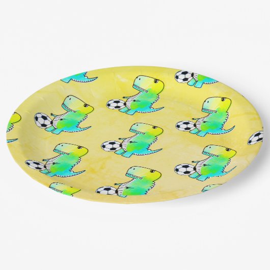 Cute Dinosaur houdt van Waterverf Papieren Bordje (Gekanteld)