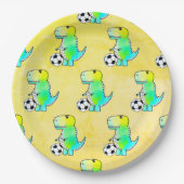 Cute Dinosaur houdt van Waterverf Papieren Bordje (Voorkant)