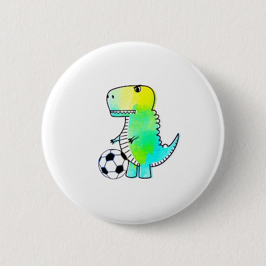 Cute Dinosaur houdt van Waterverf Ronde Button 5,7 Cm (Voorkant)
