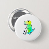 Cute Dinosaur houdt van Waterverf Ronde Button 5,7 Cm (Voorkant /achterkant)