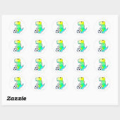 Cute Dinosaur houdt van Waterverf Ronde Sticker (Vel)