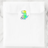Cute Dinosaur houdt van Waterverf Ronde Sticker (Tas)