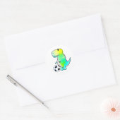 Cute Dinosaur houdt van Waterverf Ronde Sticker (Envelop)