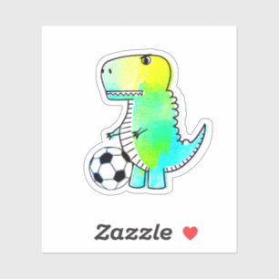 Cute Dinosaur houdt van Waterverf Sticker