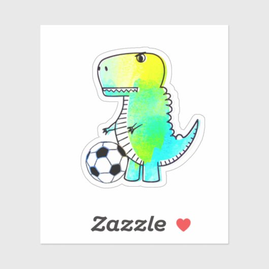 Cute Dinosaur houdt van Waterverf Sticker (Vel)