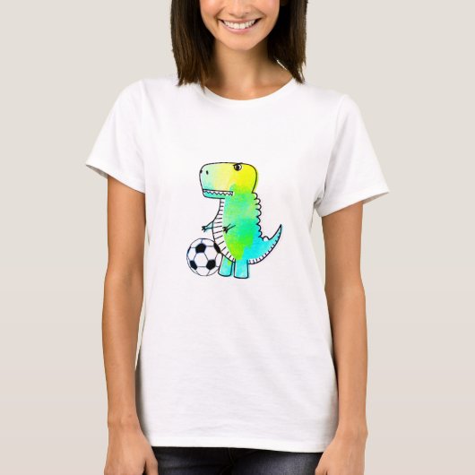 Cute Dinosaur houdt van Waterverf T-shirt (Voorkant)