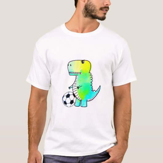 Cute Dinosaur houdt van Waterverf T-shirt (Voorkant)
