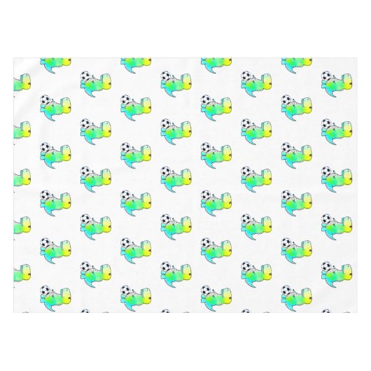 Cute Dinosaur houdt van Waterverf Tafelkleed (Voorkant (Horizontaal))