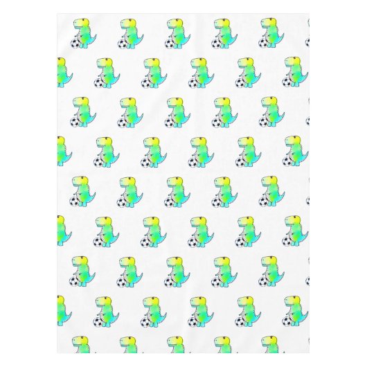 Cute Dinosaur houdt van Waterverf Tafelkleed (Voorkant)