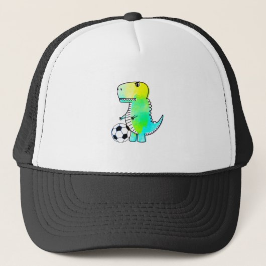 Cute Dinosaur houdt van Waterverf Trucker Pet (Voorkant)