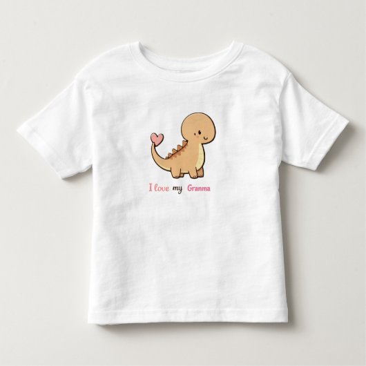 Cute Dinosaur I Love My Granma Toddler Shirt | Gra (Voorkant)