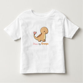 Cute Dinosaur I Love My Granpa Toddler Shirt | Gra