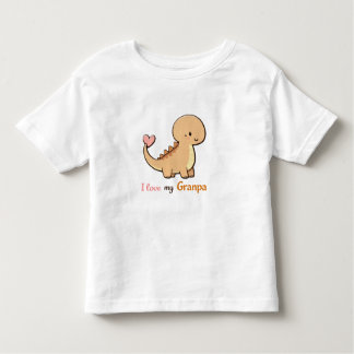 Cute Dinosaur I Love My Granpa Toddler Shirt | Gra