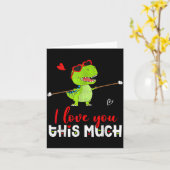 Cute Dinosaur I Love You This Much Valentines Day  Kaart (Gele Bloem)