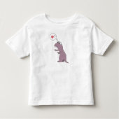Cute Dinosaur in Love Cartoon Kinder Shirts (Voorkant)