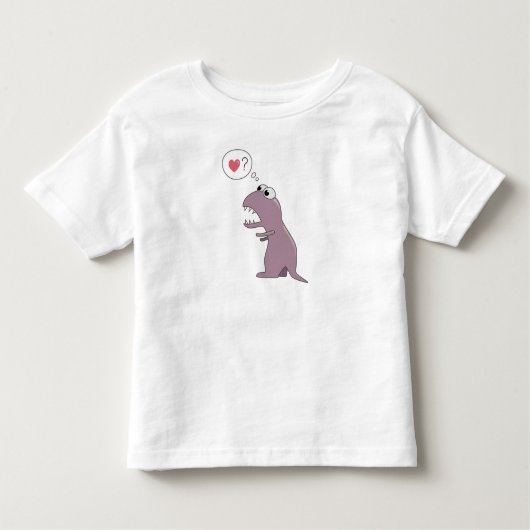Cute Dinosaur in Love Cartoon Kinder Shirts (Voorkant)