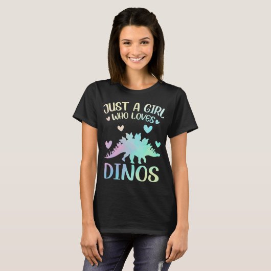 Cute Dinosaur is gewoon een meisje dat van Dinos h T-shirt (Voorkant volledig)