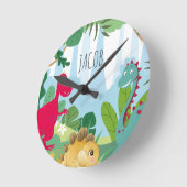 Cute dinosaur jongenskamer ronde klok (Hoek)