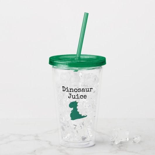 Cute Dinosaur Juice Acryl Drinkbeker (Achterkant ijs)