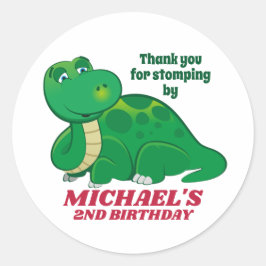 Cute Dinosaur Jurassic Kids Birthday Party Ronde Sticker