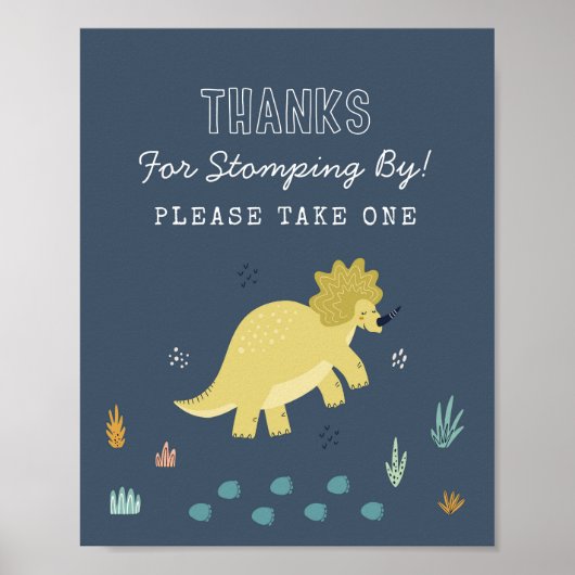 Cute Dinosaur Kaarten en Cadeaus Feestbord Poster (Voorkant)