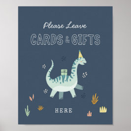 Cute Dinosaur Kaarten en Cadeaus Feestbordkaart Poster