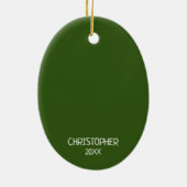 Cute Dinosaur-kerstfoto Keramisch Ornament (Achterkant)