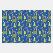 Cute Dinosaur Kerstmis  Inpakpapier Vel (Voorkant 3)