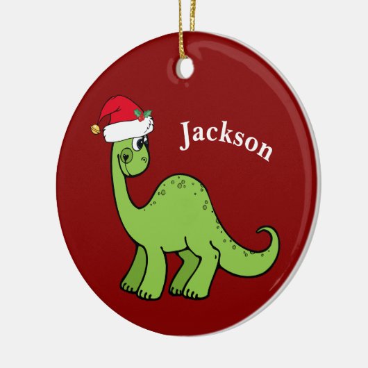 Cute Dinosaur Kerstmis Keramisch Ornament (Links)