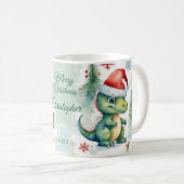 Cute Dinosaur Kerstmis Koffiemok (Voorkant rechts)